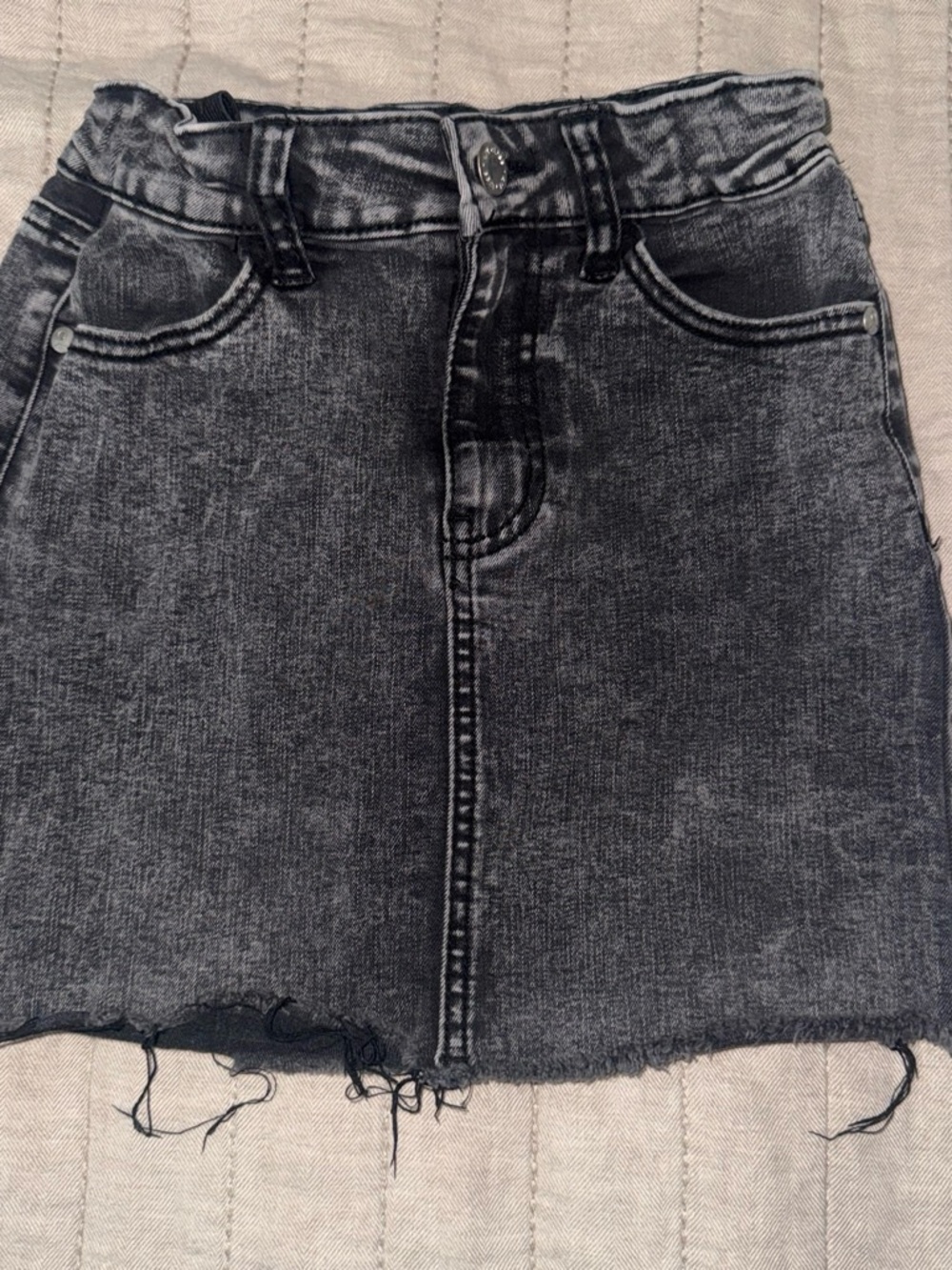 art class Black Acid-Wash Denim Mini Skirt